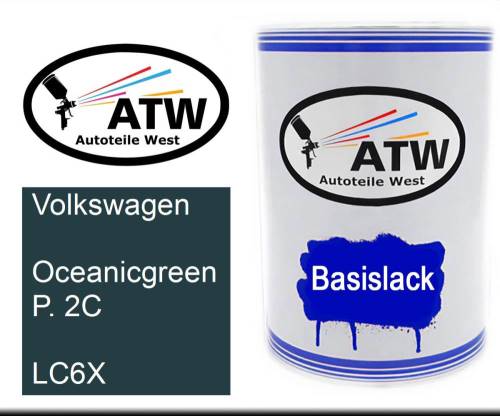 Volkswagen, Oceanicgreen P. 2C, LC6X: 500ml Lackdose, von ATW Autoteile West.